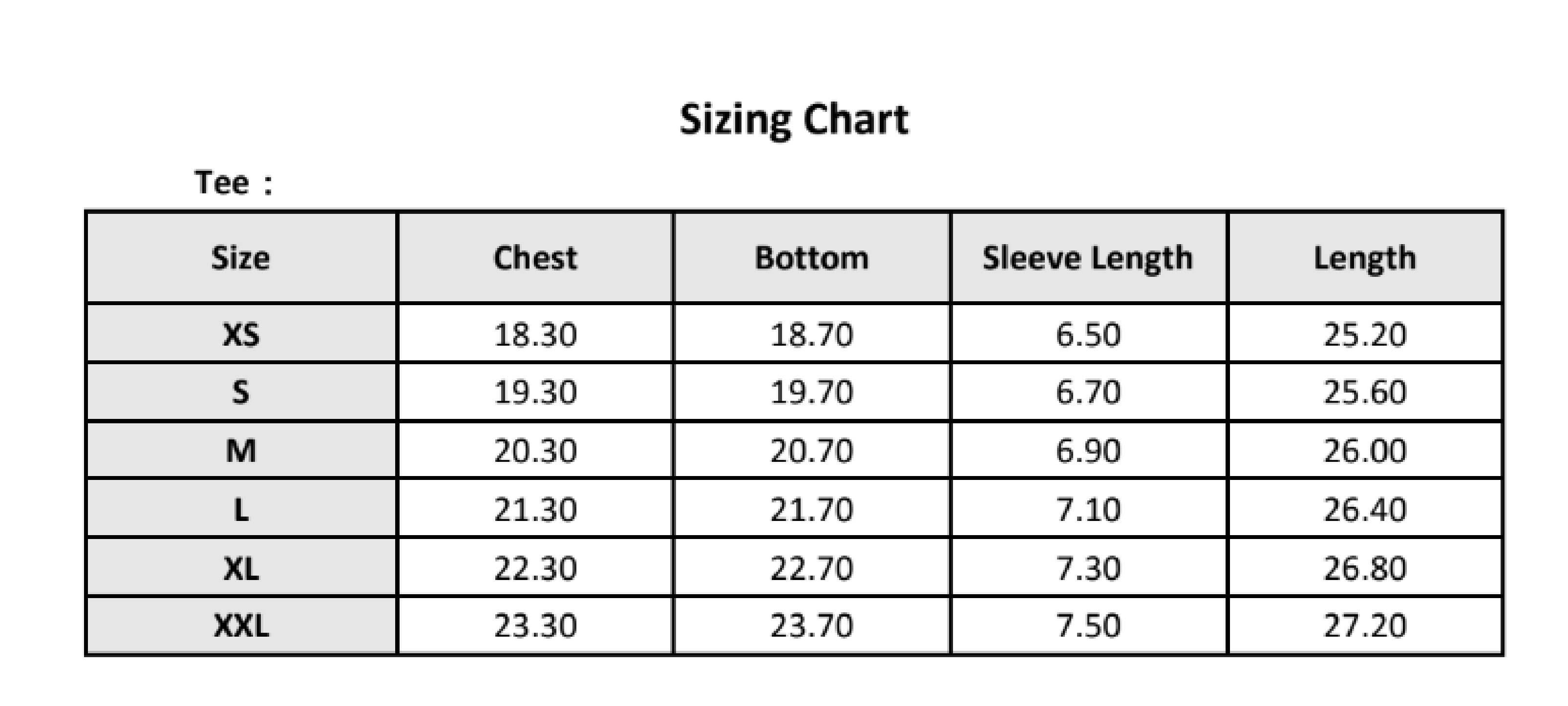 image (1) Size Chart for Sparkle Jersey