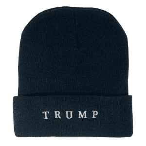 Navy Beanie Trump embroidery in Silver