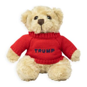 Trump Teddy Bear Red Sweater with Navy Embroidery