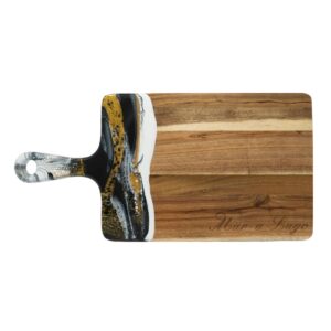 Black & Gold Mar-a-Lago Engraved Charcuterie Board 8X16 inch