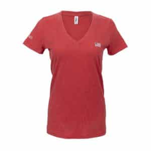 Red Simple Flag V-Neck tee