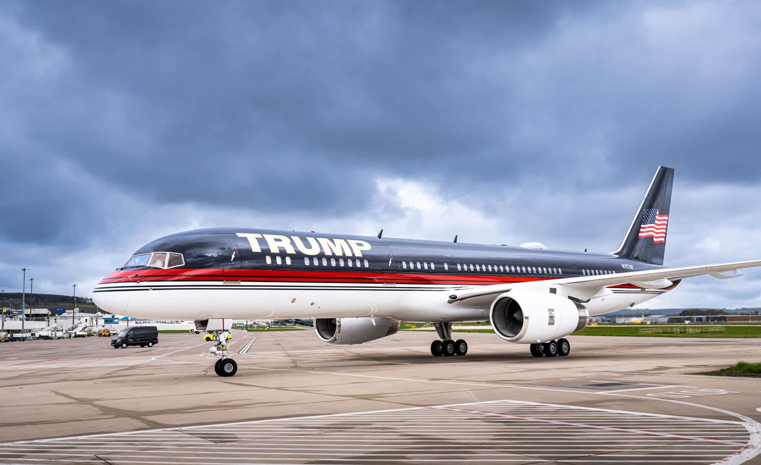 01st May 2023 President Donald J Trump visits Trump International, Scotland Trump 757 Airplane