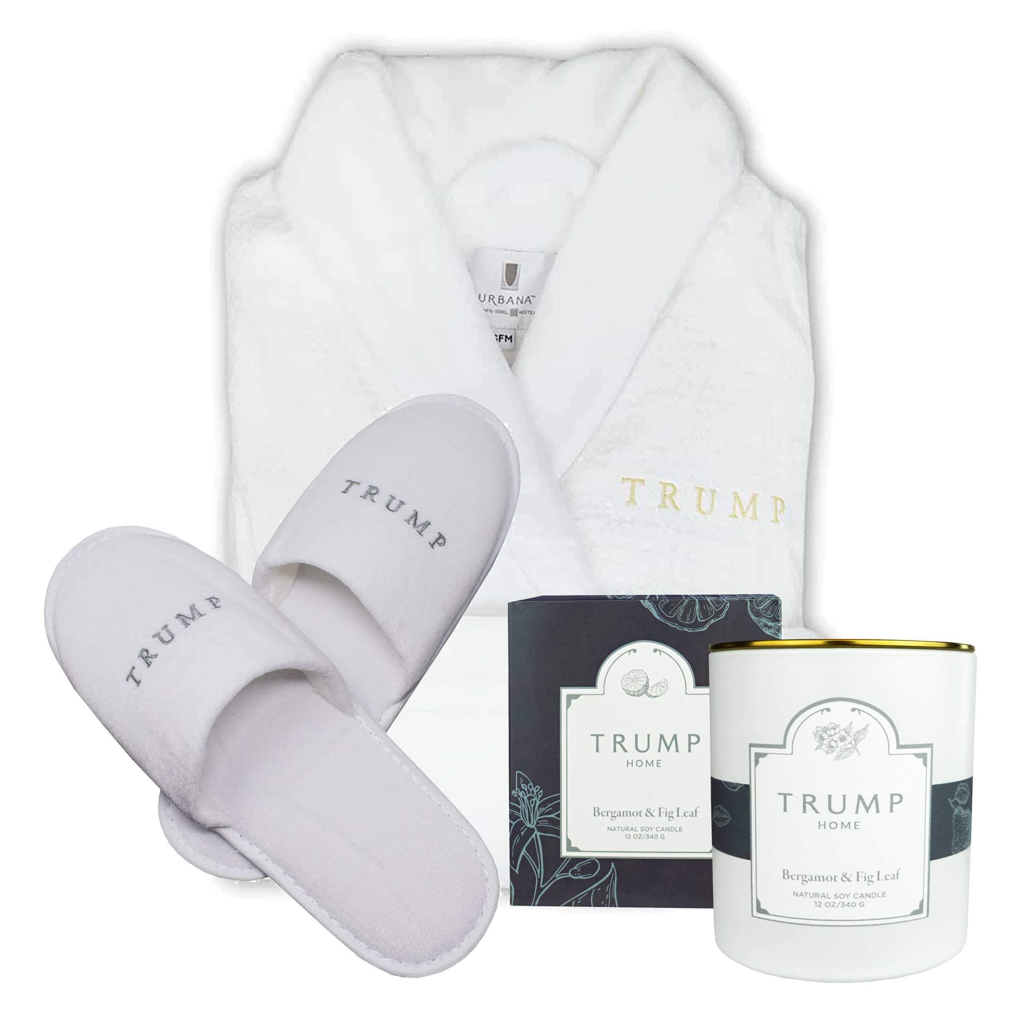 Robe, slipper, Bergamot & Fig candle (2)