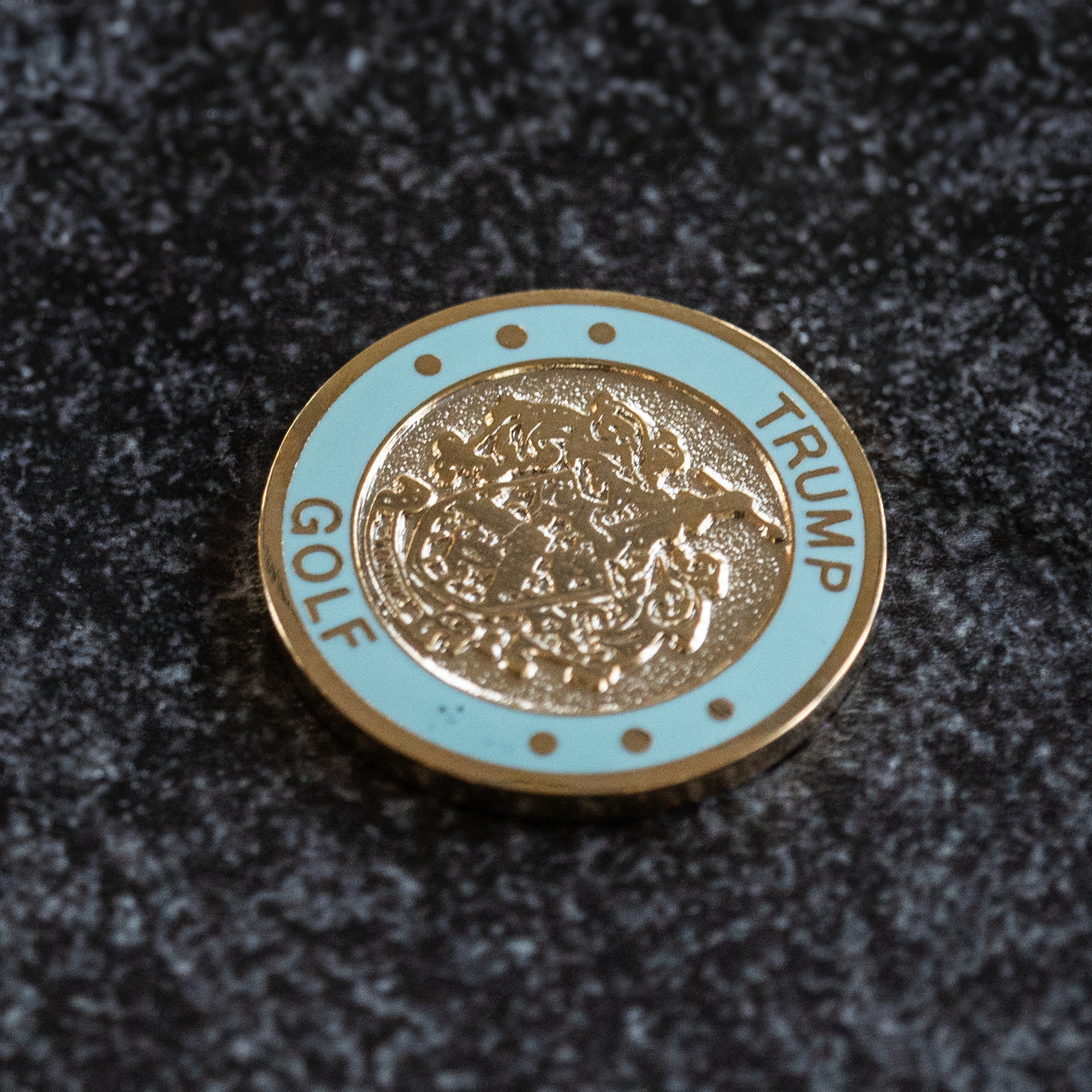 Trump Golf Ball Marker – Blue/Gold Trump Golf Ball Marker in the Color Blue and Gold