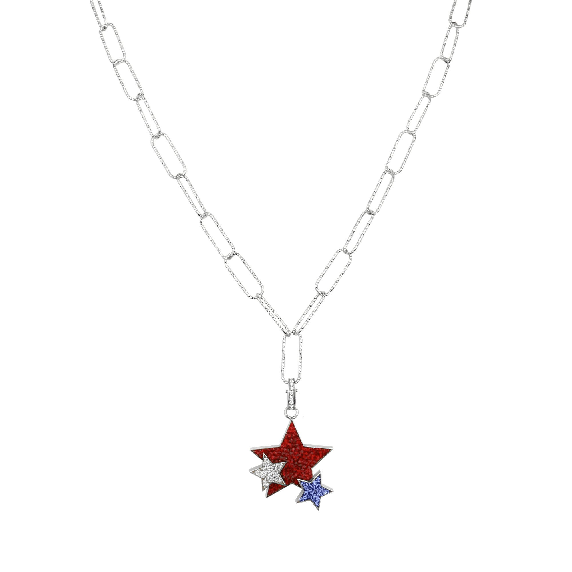 Rising Stars Charm Necklace Silver