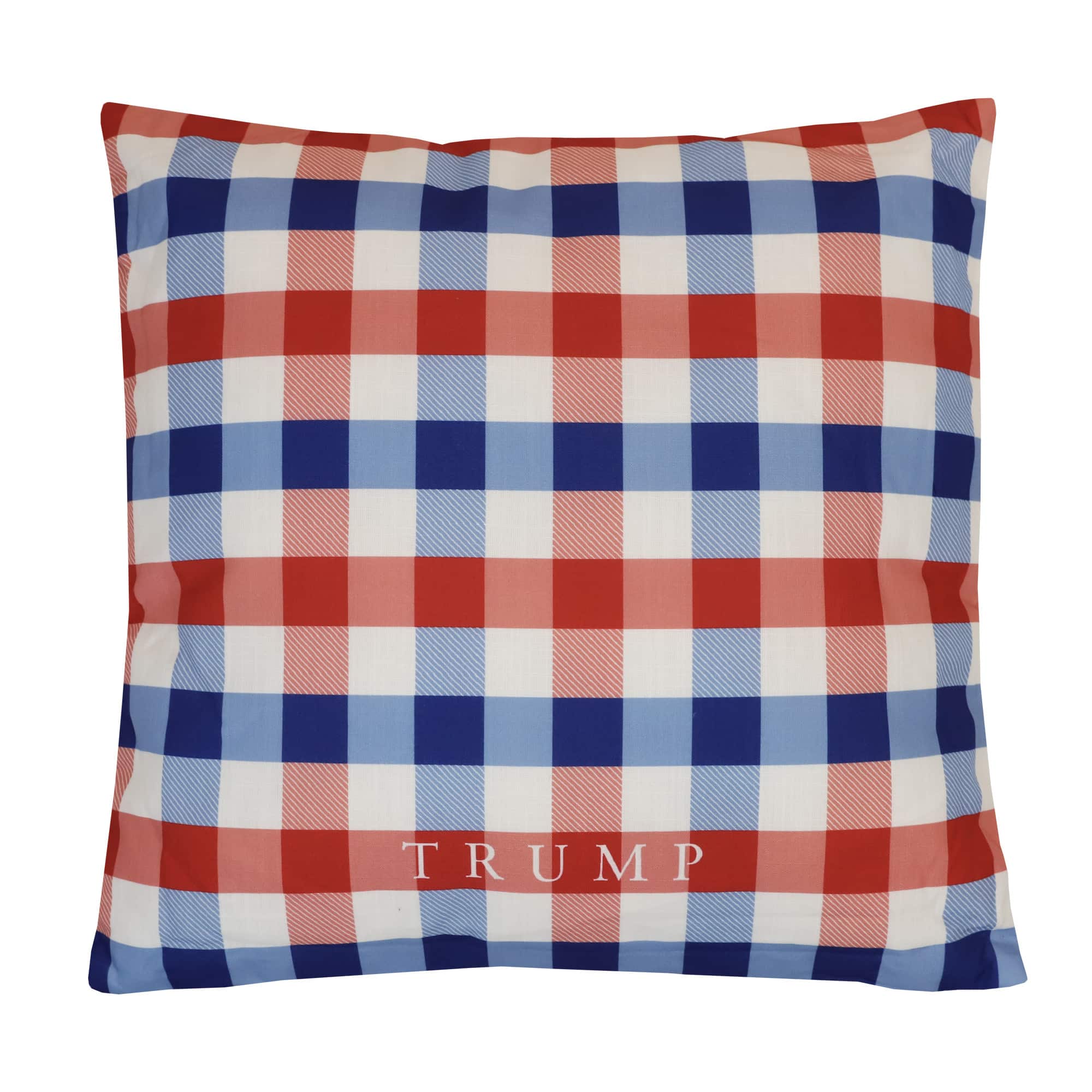 Trump RWB Plaid Throw Pillow