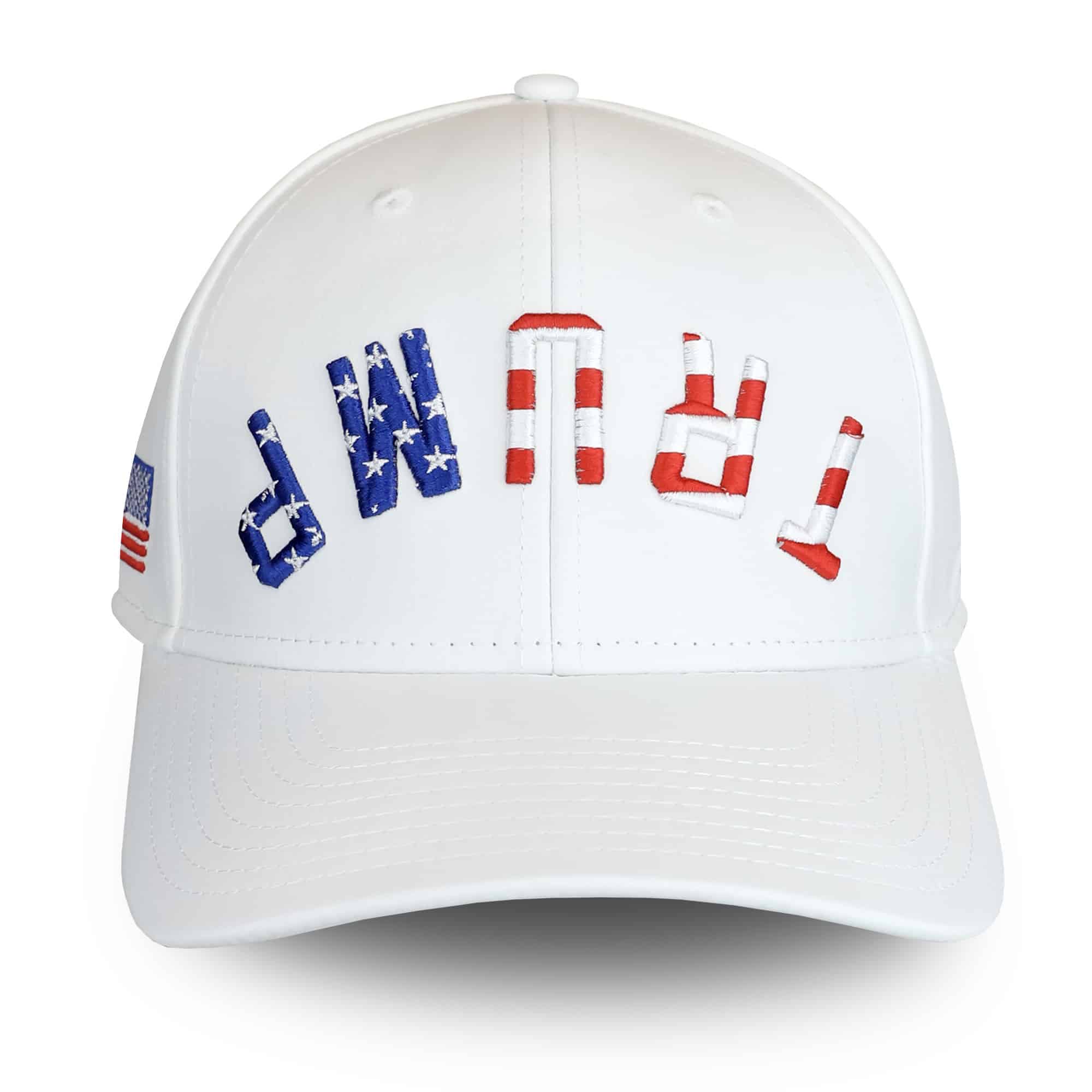 Upside Down Trump Hat White Front