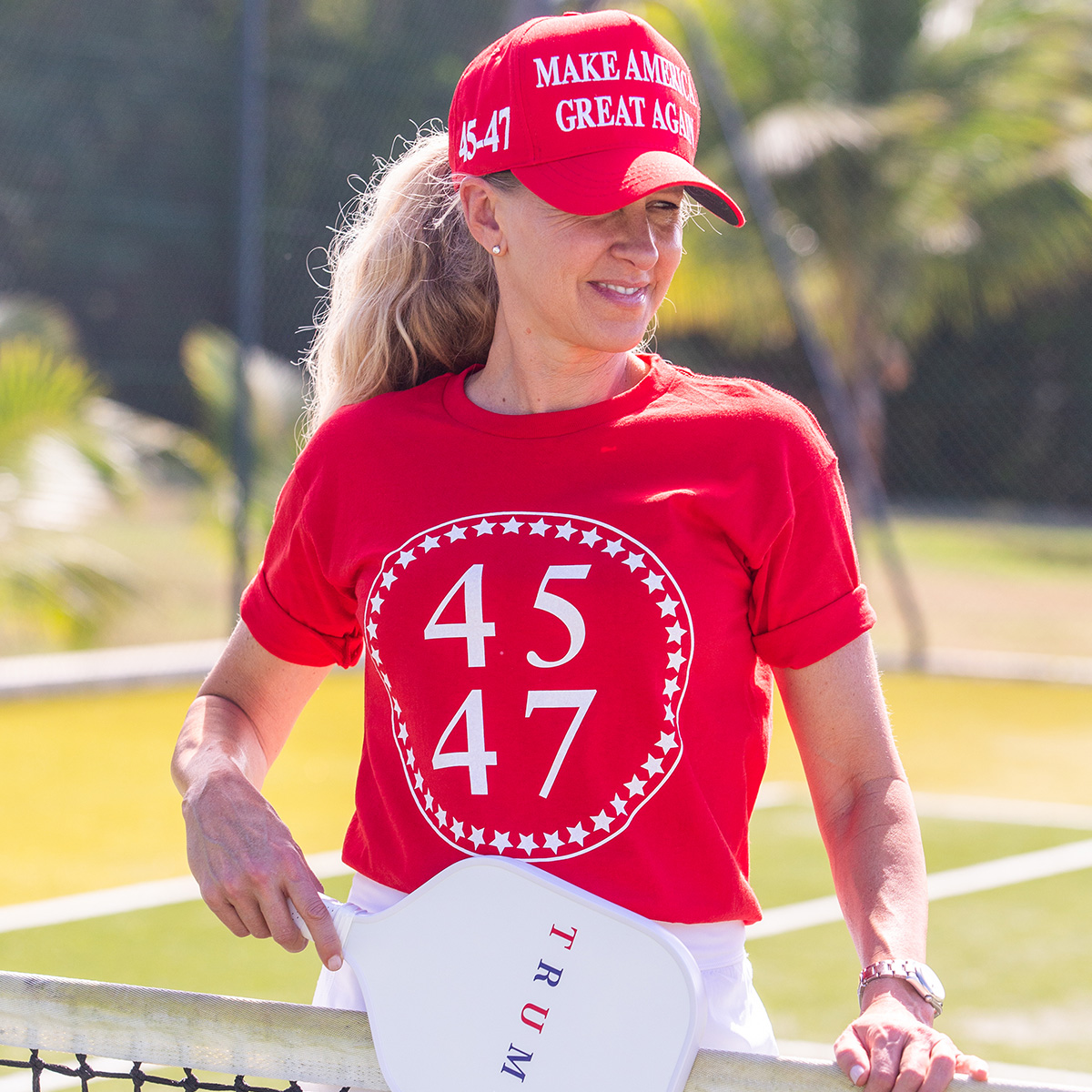 MAGA 45-47 Hat - Red Make America Great Again 45-47 Hat in the color Red