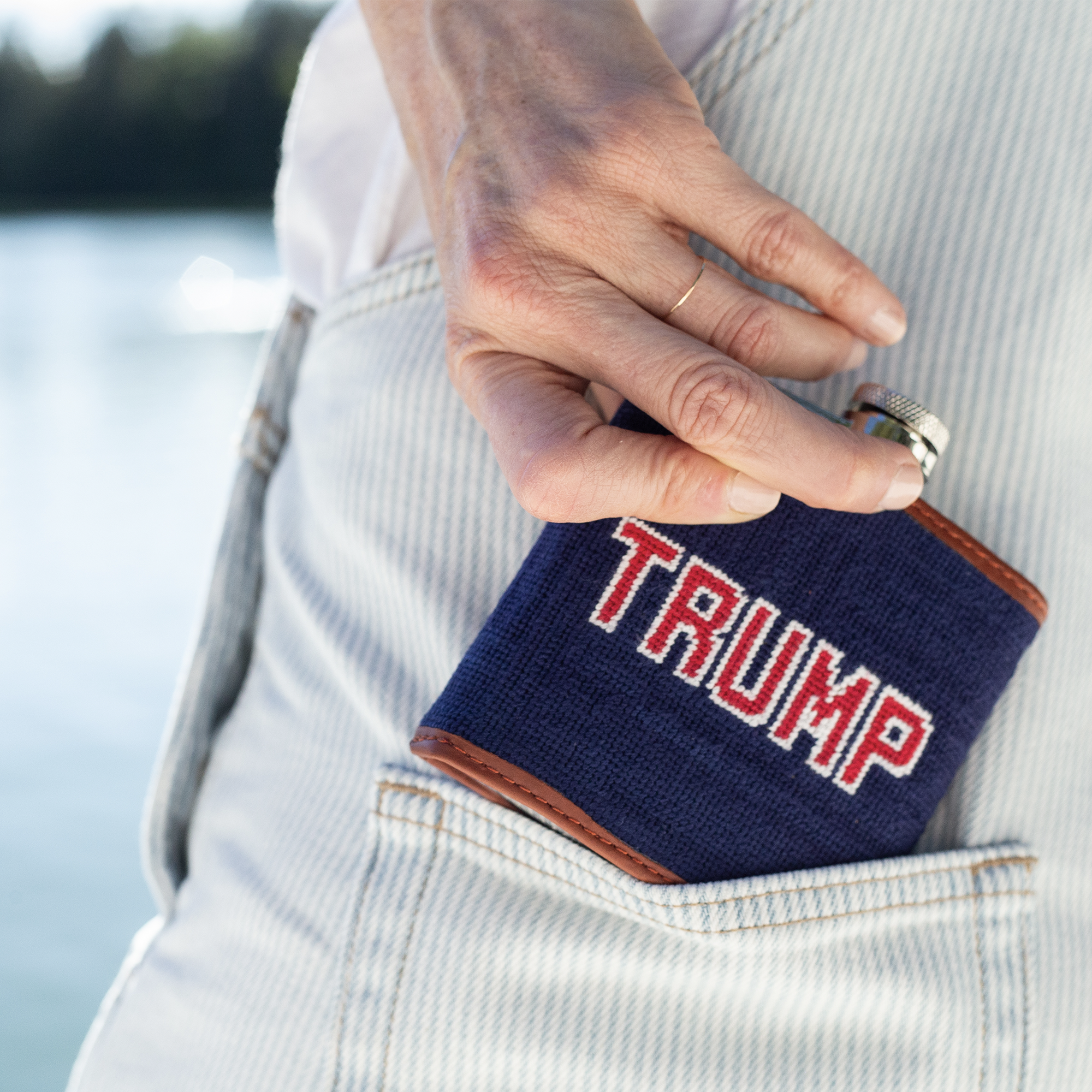 trump needlepoint flask trump needlepoint flask