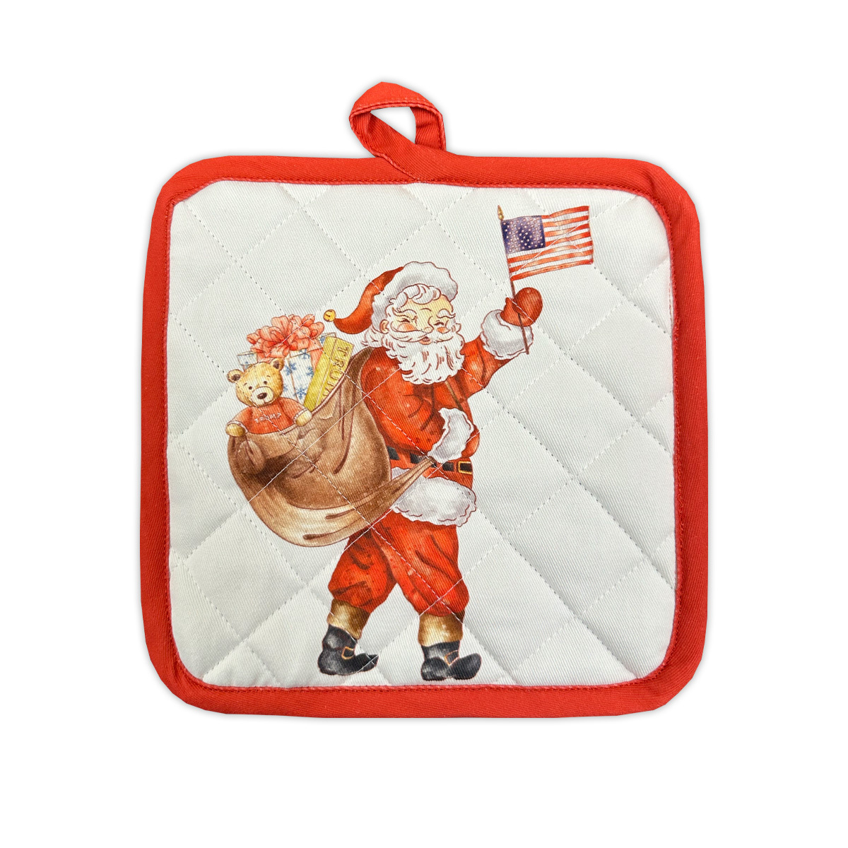 Patriotic Santa Potholder (1) Patriotic Santa Potholder