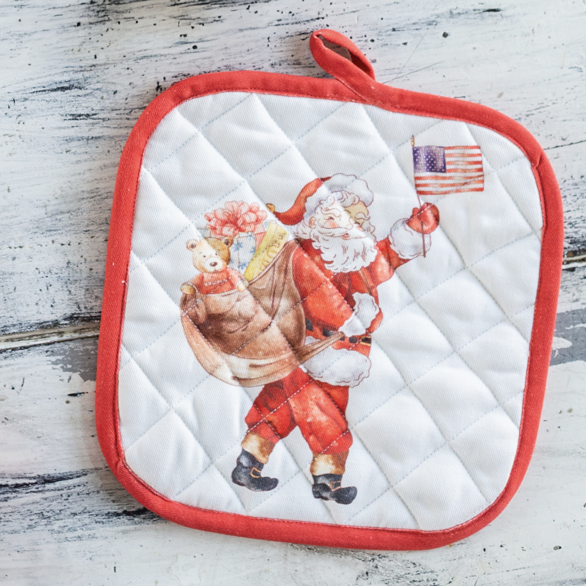 Patriotic Santa Potholder Patriotic Santa Potholder