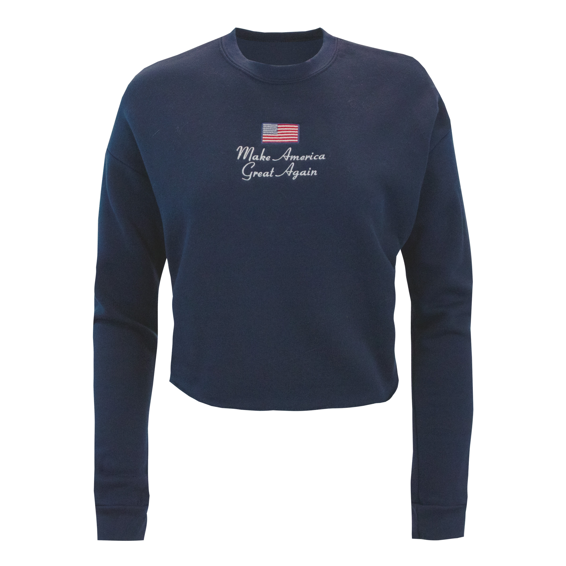 MAGA Script Crop Fleece navy (1) MAGA Script Cropped Fleece