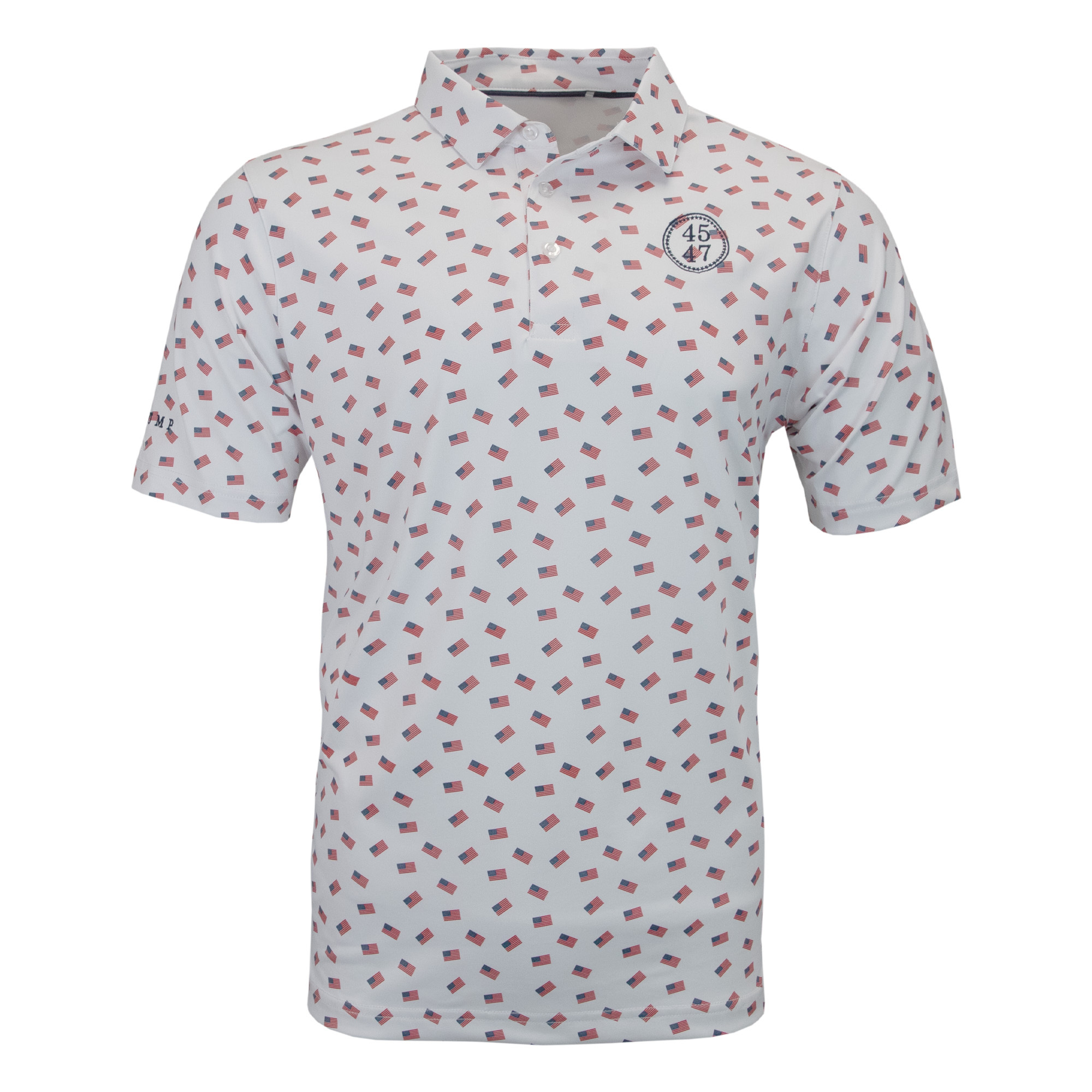 Adams Flag Print Polo - White