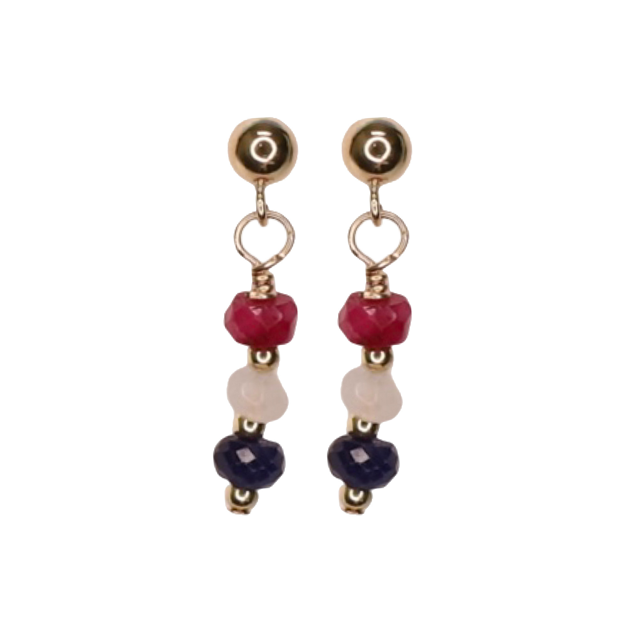 USA Gemstone Post Earring gold USA Gemstone Post Earring gold