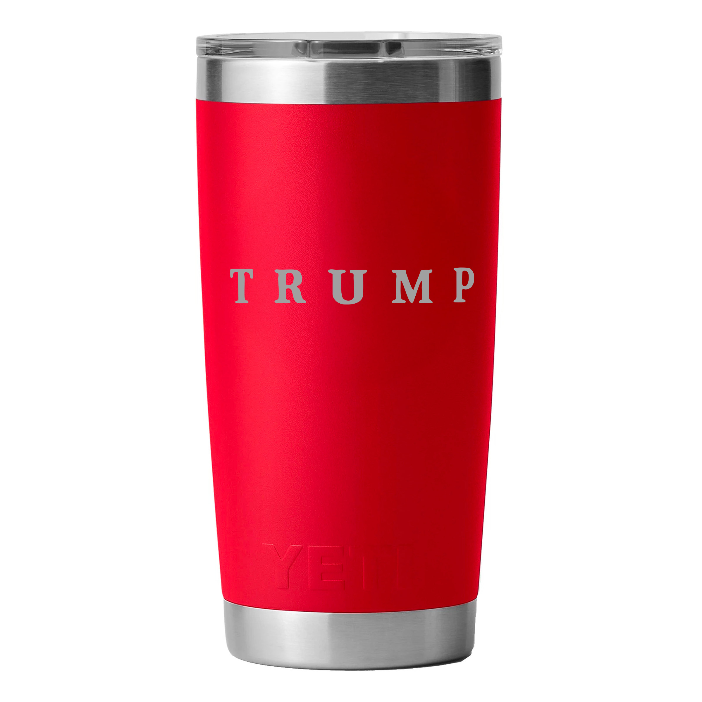 Trump 20 oz Yeti tumbler in the color rescue red Trump 20 oz Yeti tumbler in the color rescue red