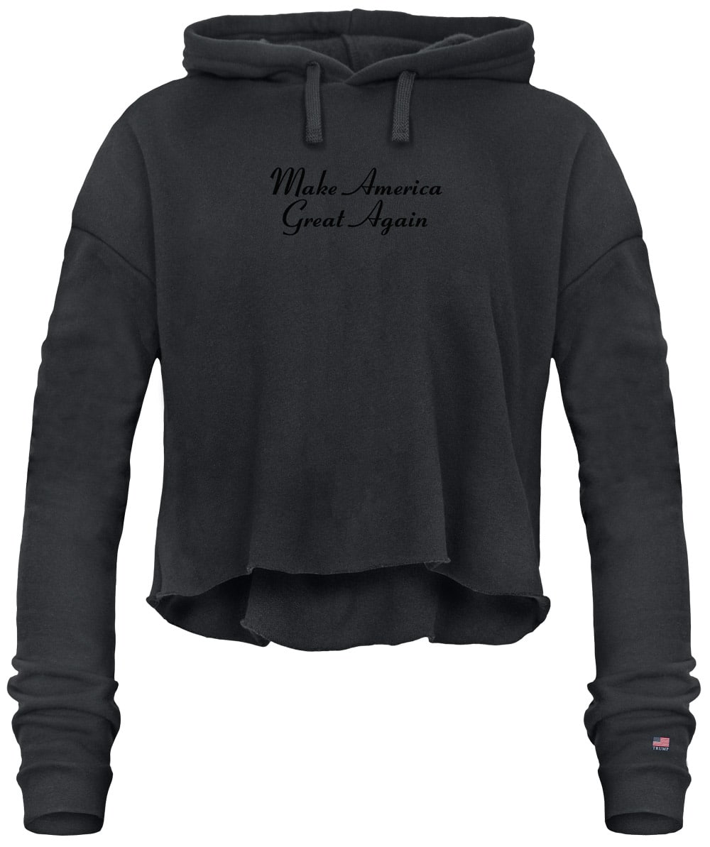 MAGA Cropped Hoodie - Black