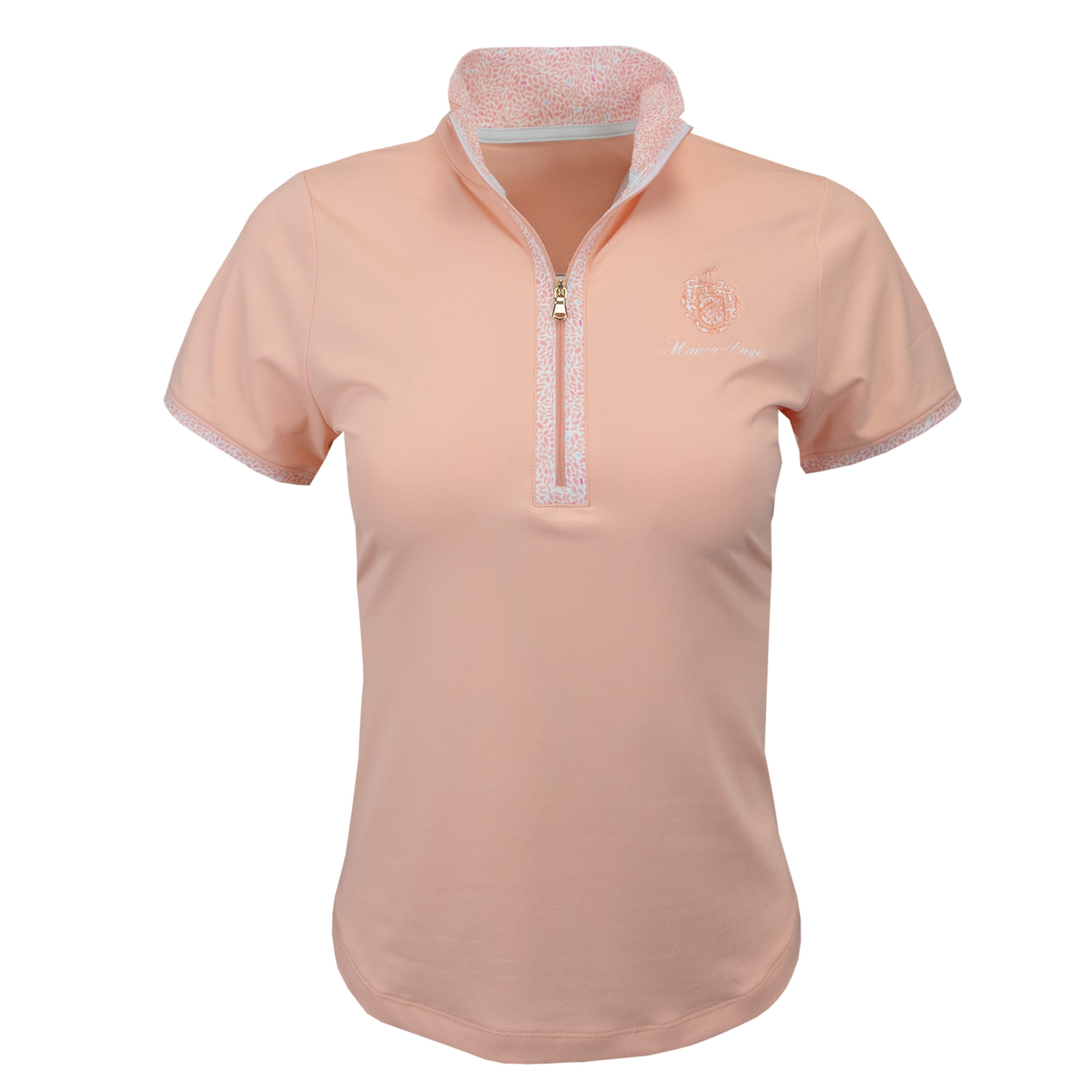 Mar-a-Lago Dina Mock Zip Polo Mar-a-Lago Dina Mock Zip Polo
