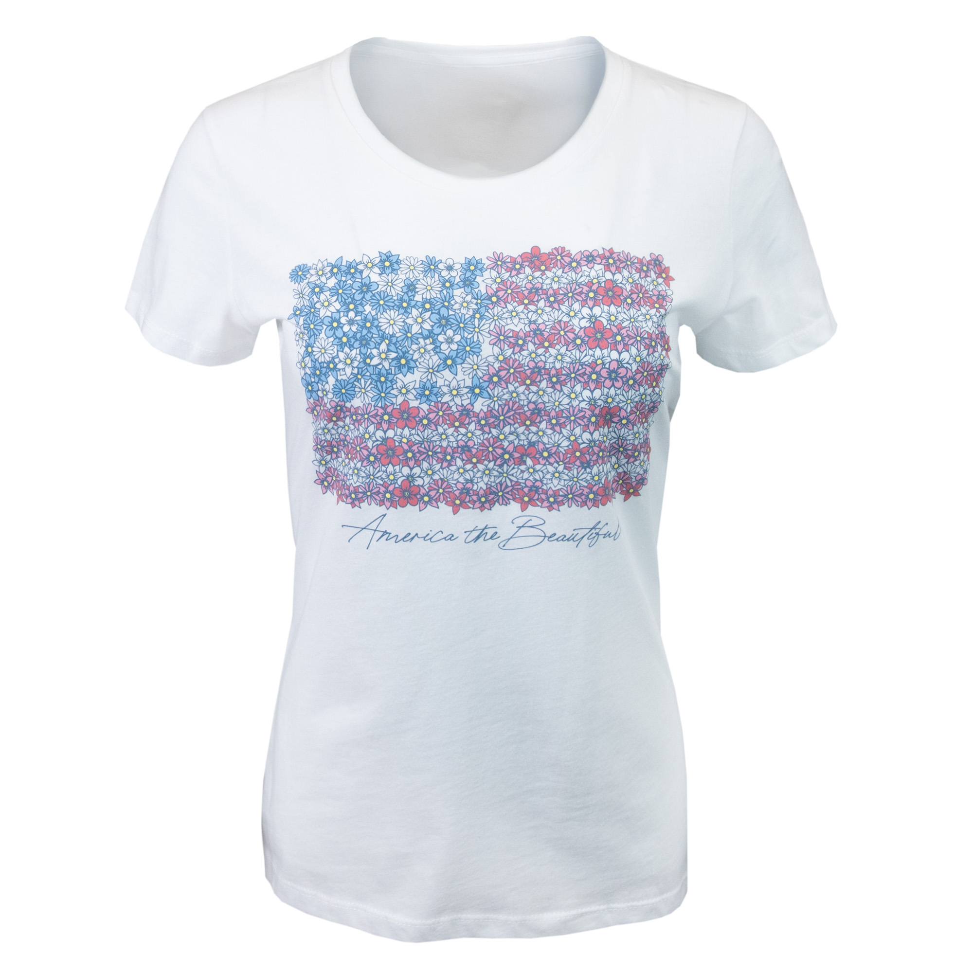 Ladies Flowery Flag Tee white Ladies Flowery Flag Tee white
