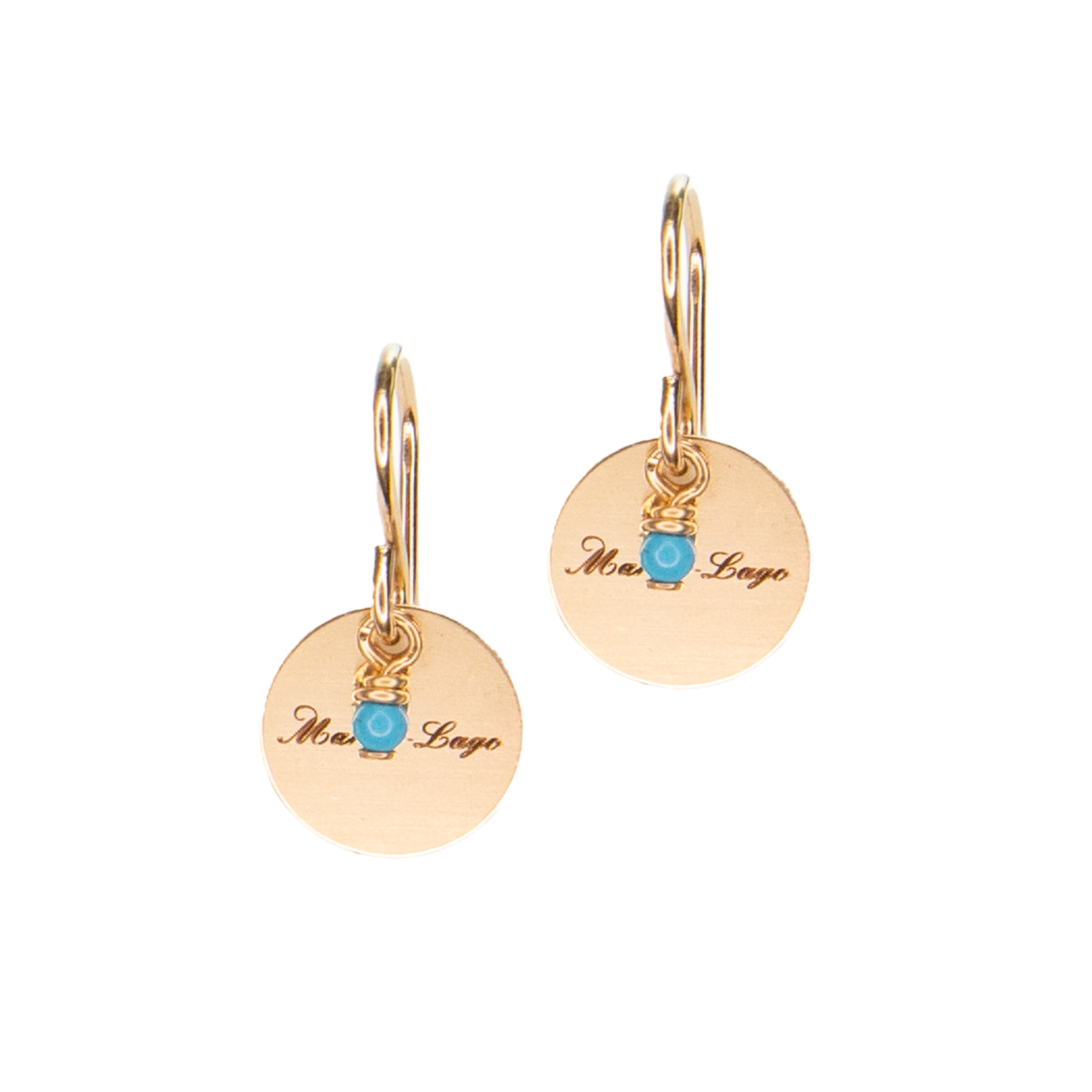 Mar-a-Lago Circle Disk Earring - Gold/Turquoise