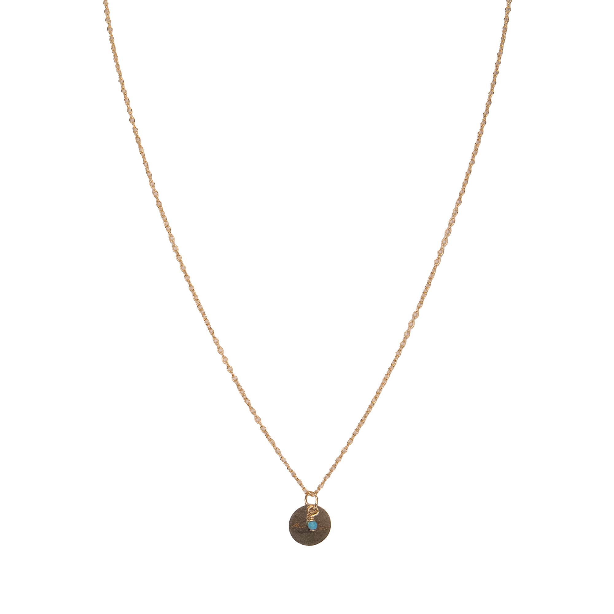 MAL Disk Necklace - Gold/Turquoise
