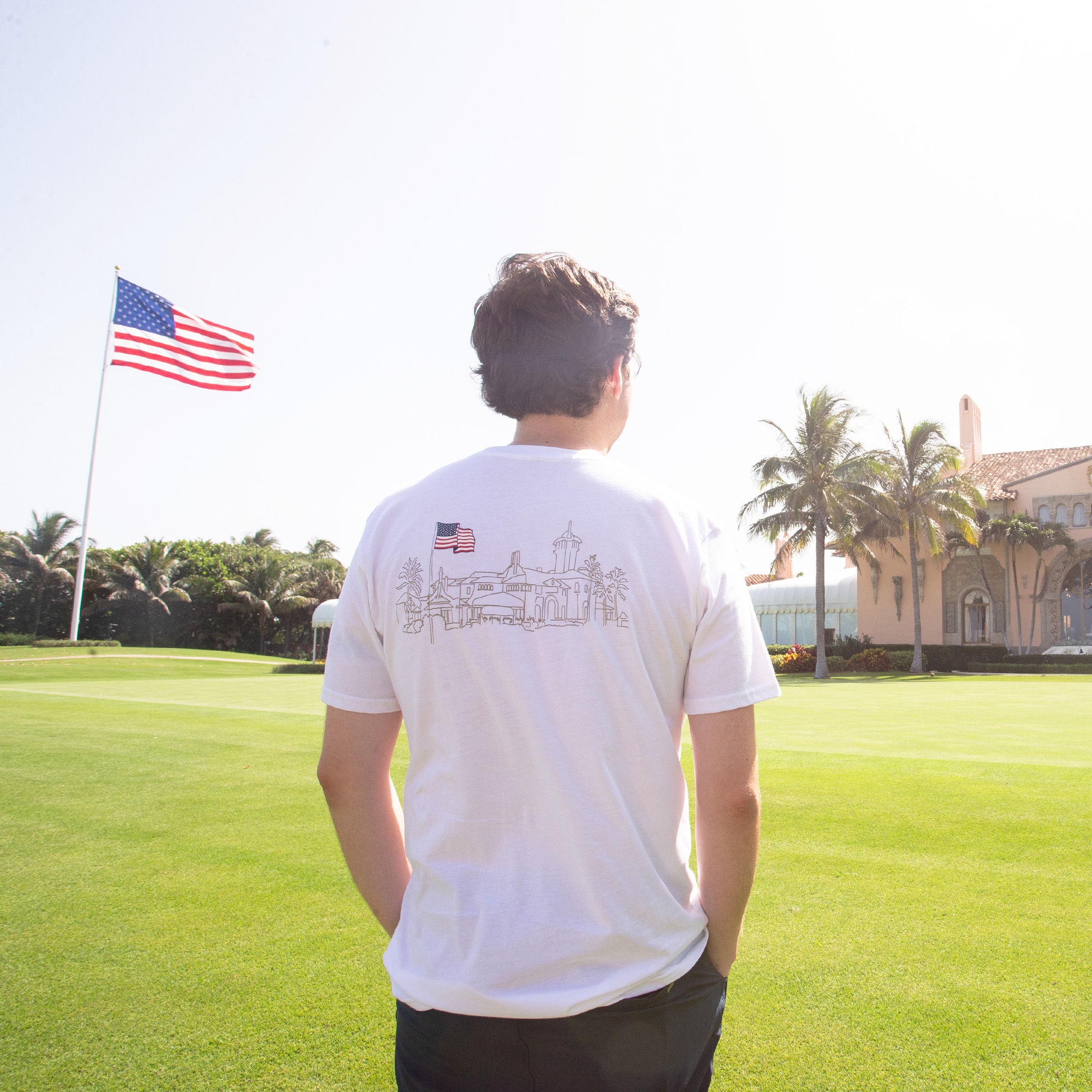 Mar-a-Lago Back Outline Tee – White Mar-a-Lago Back Outline Tee – White