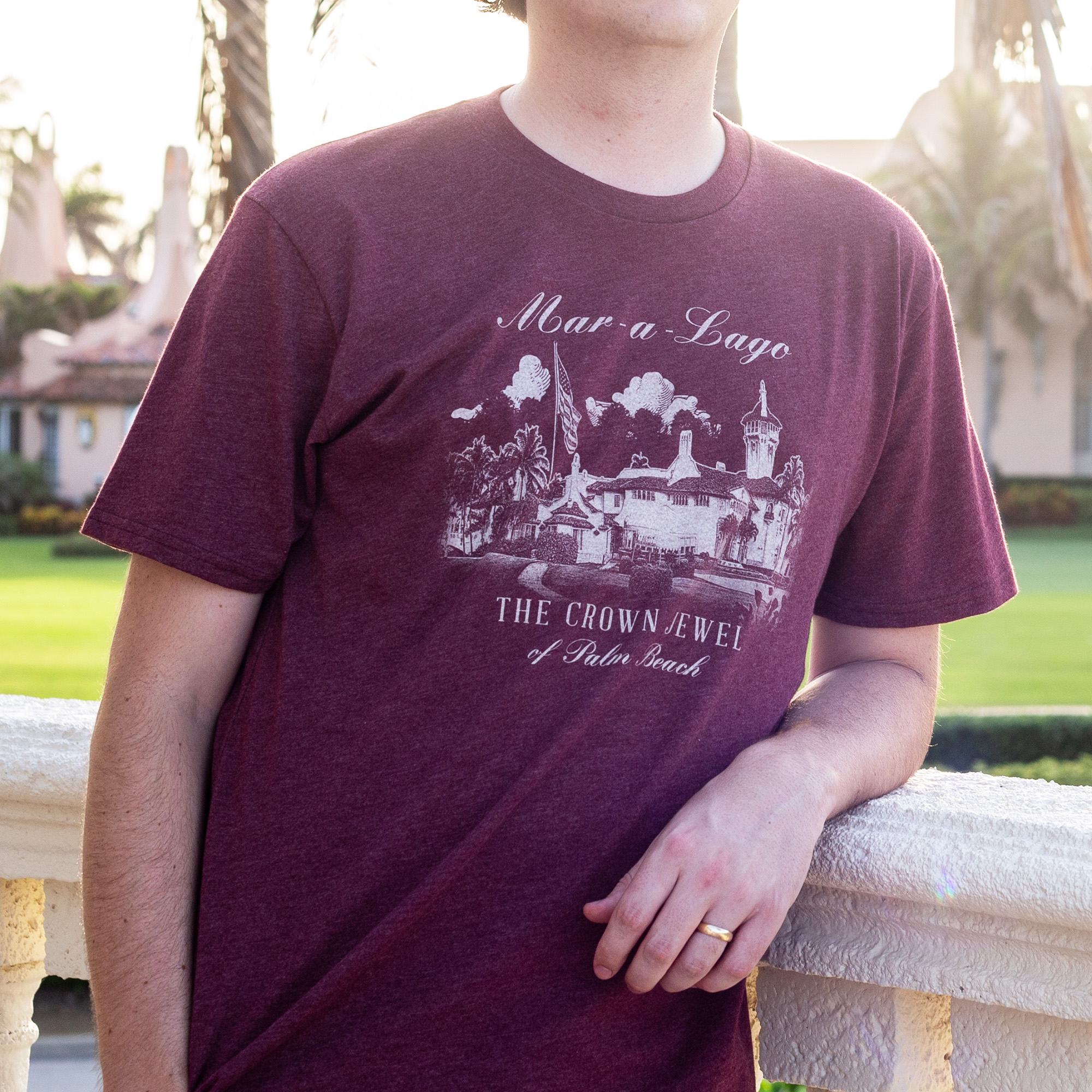Mar-a-Lago Panoramic Tee – Heather Burgundy Mar-a-Lago Panoramic Tee – Heather Burgundy