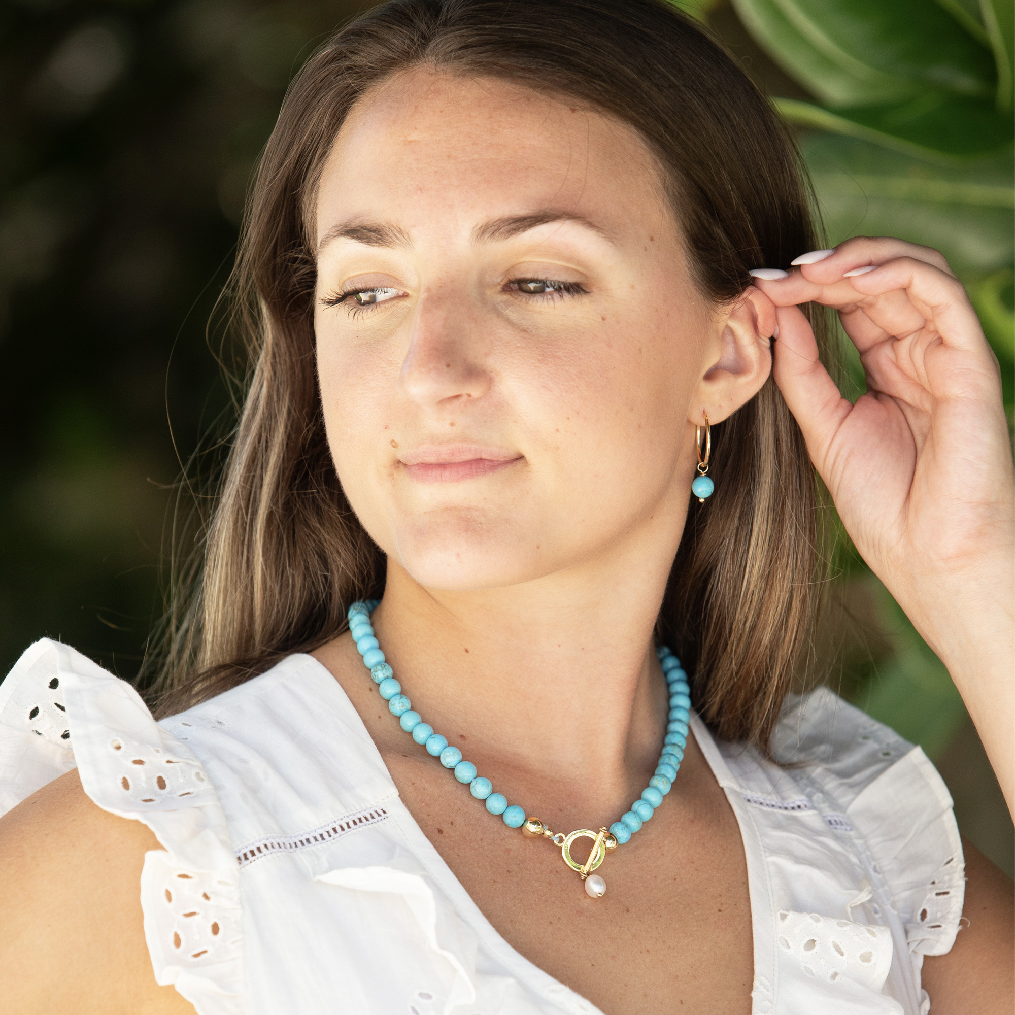 Mar-a-Lago Turquoise Hoop Earrings Mar-a-Lago Turquoise Hoop Earrings