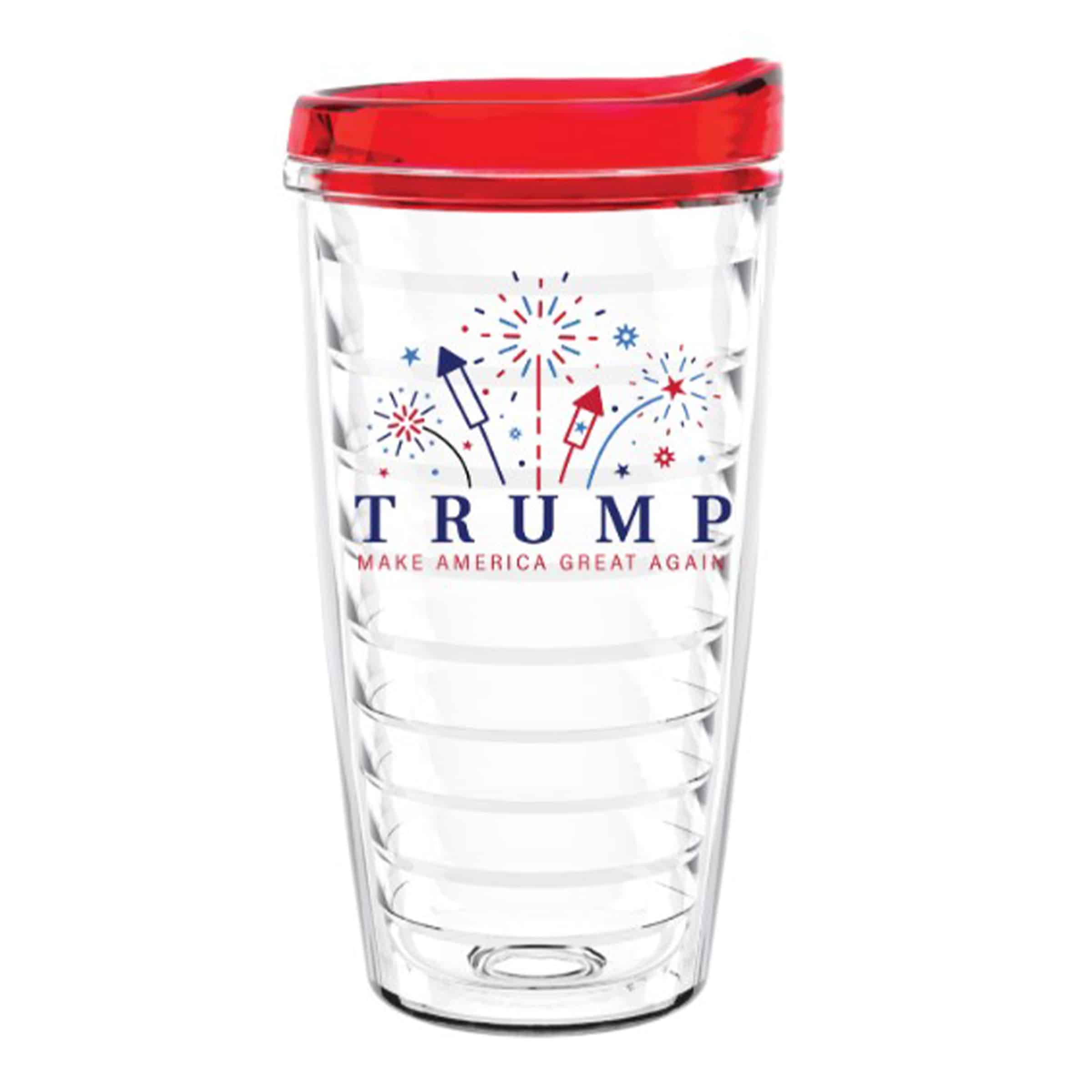 MAGA Firework Tumbler with Red Lid