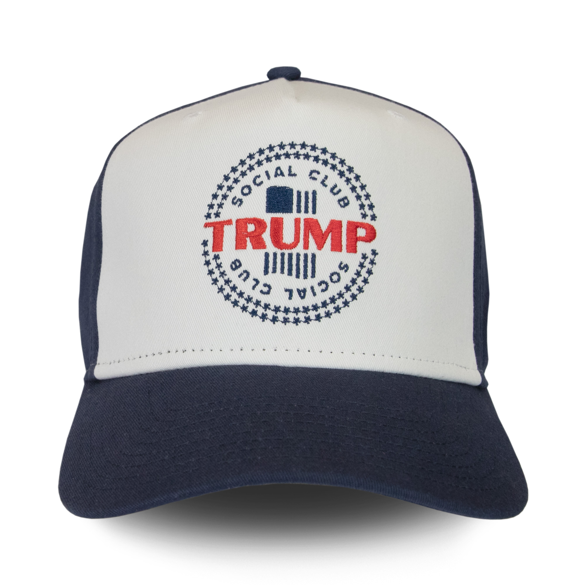 Trump Social Club Embroidered 5 Panel Hat - Navy/White