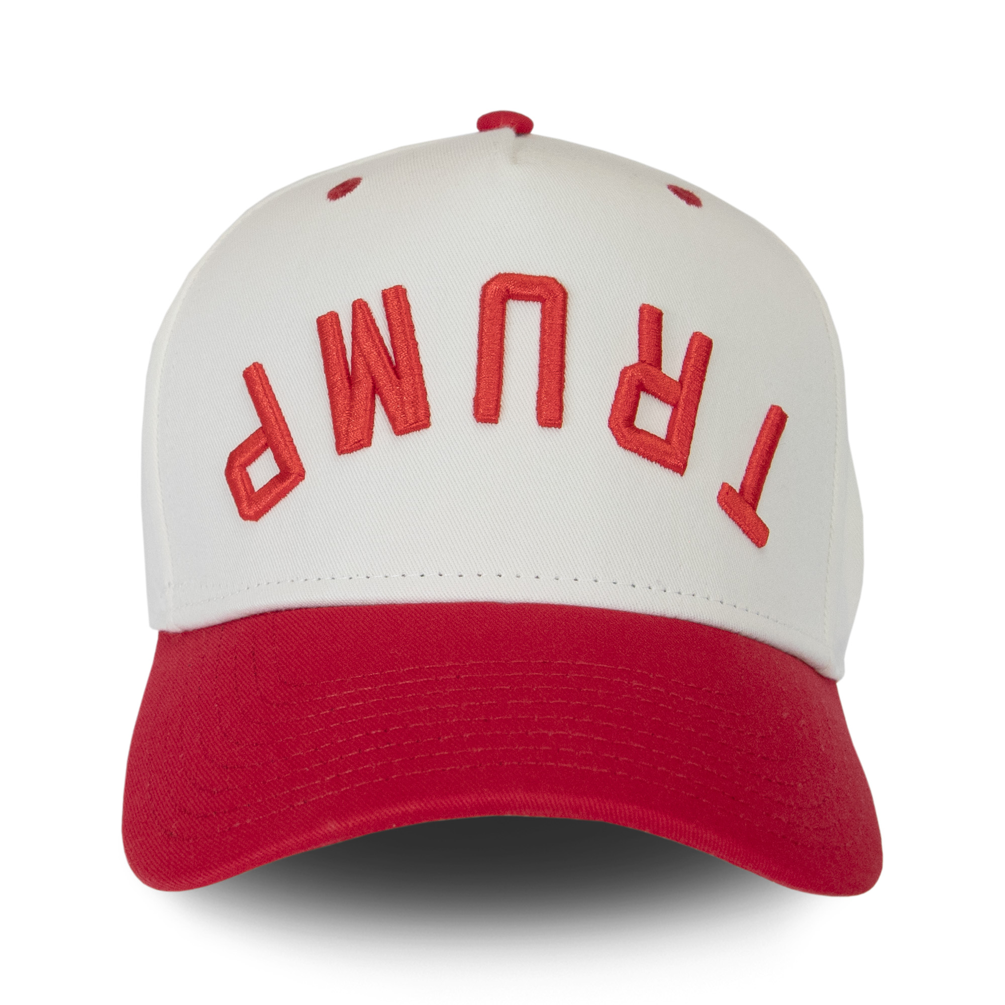 Upside Down Trump Embroidered Hat - White/Red