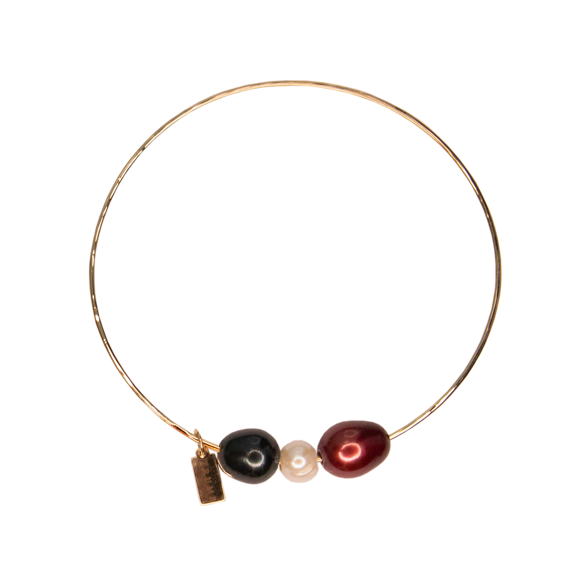 Gold Hammered RWB Bangle Bracelet Gold Hammered RWB Bangle Bracelet