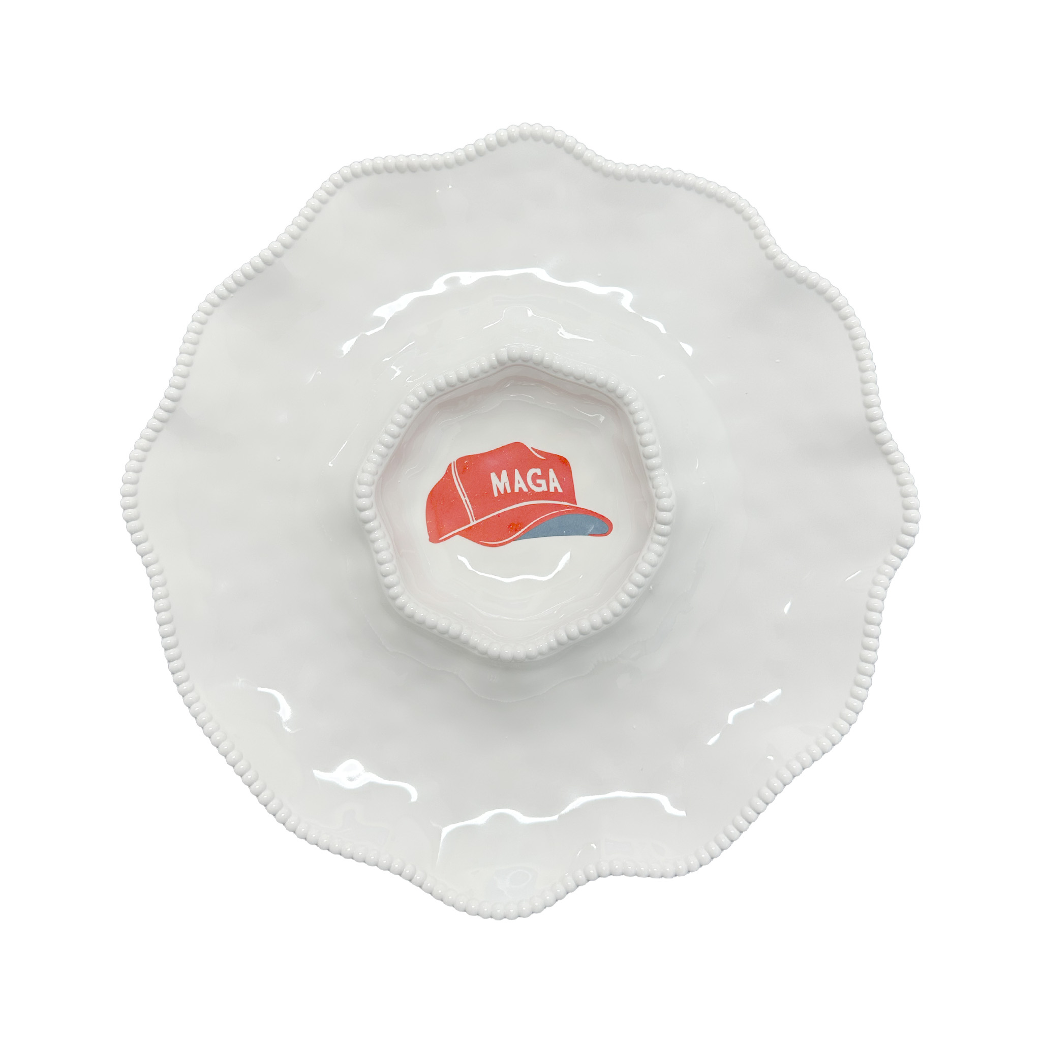 MAGA Hat Chip and Dip Bowl MAGA Hat Chip and Dip Bowl