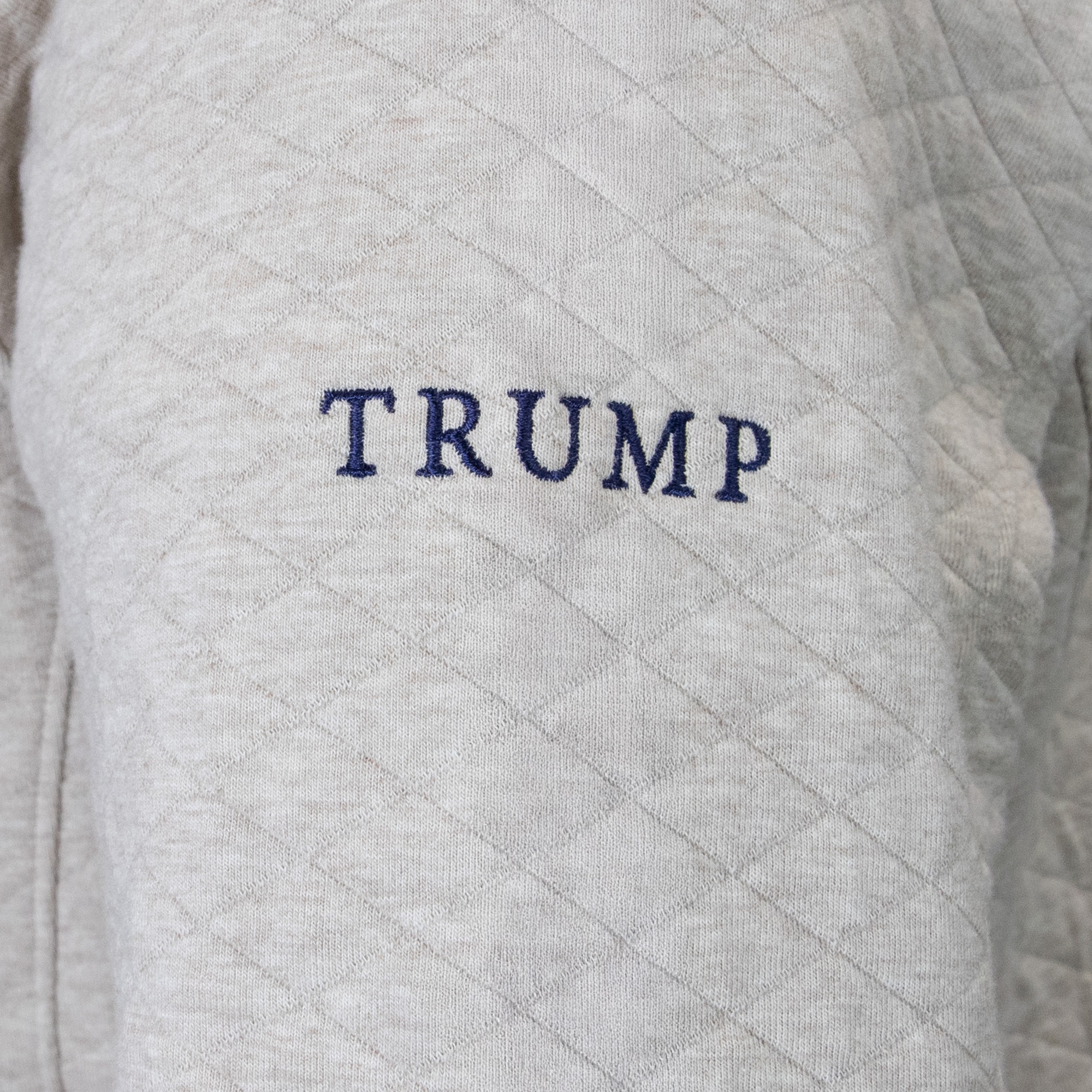 Trump Quilted Skirt Jacket with Trump on the Shirt Sleeve Trump Quilted Skirt Jacket with Trump on the Shirt Sleeve