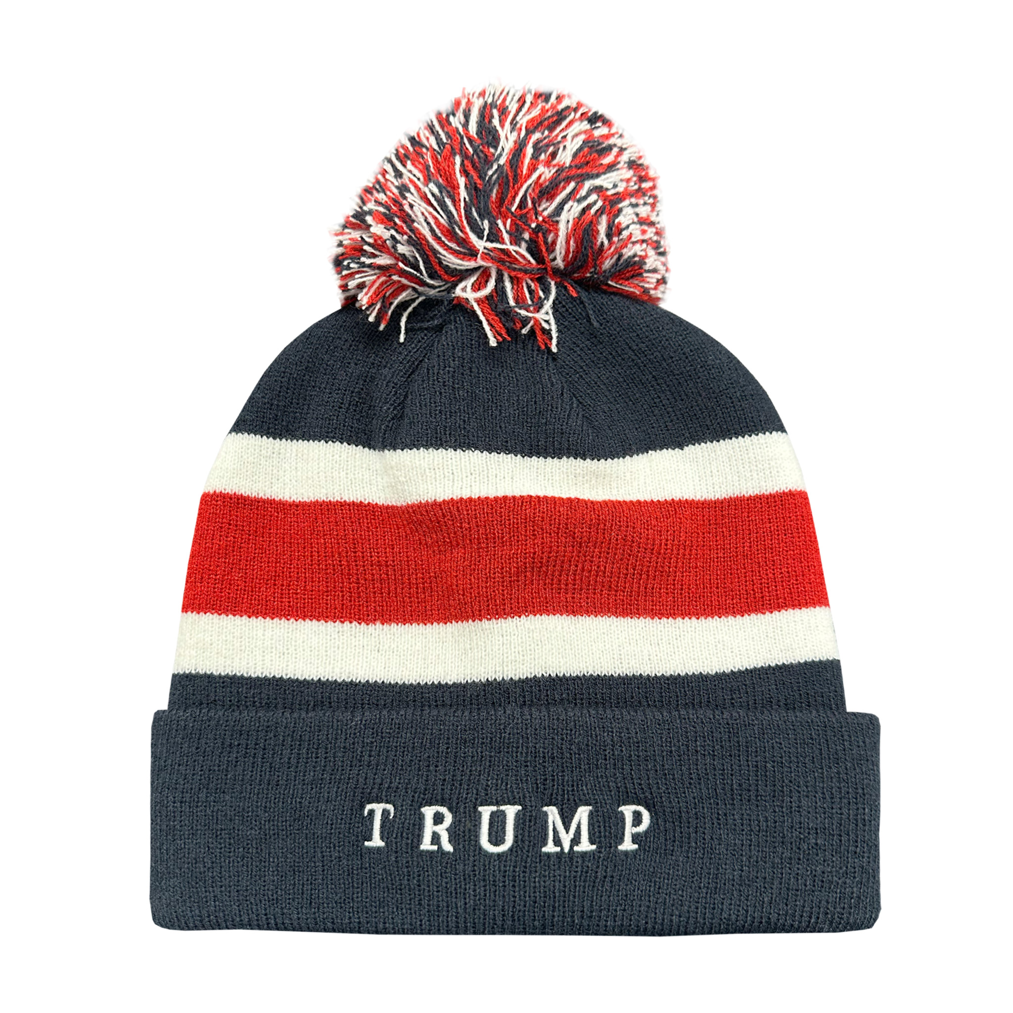 Trump Stripe Pom Beanie Trump Stripe Pom Beanie