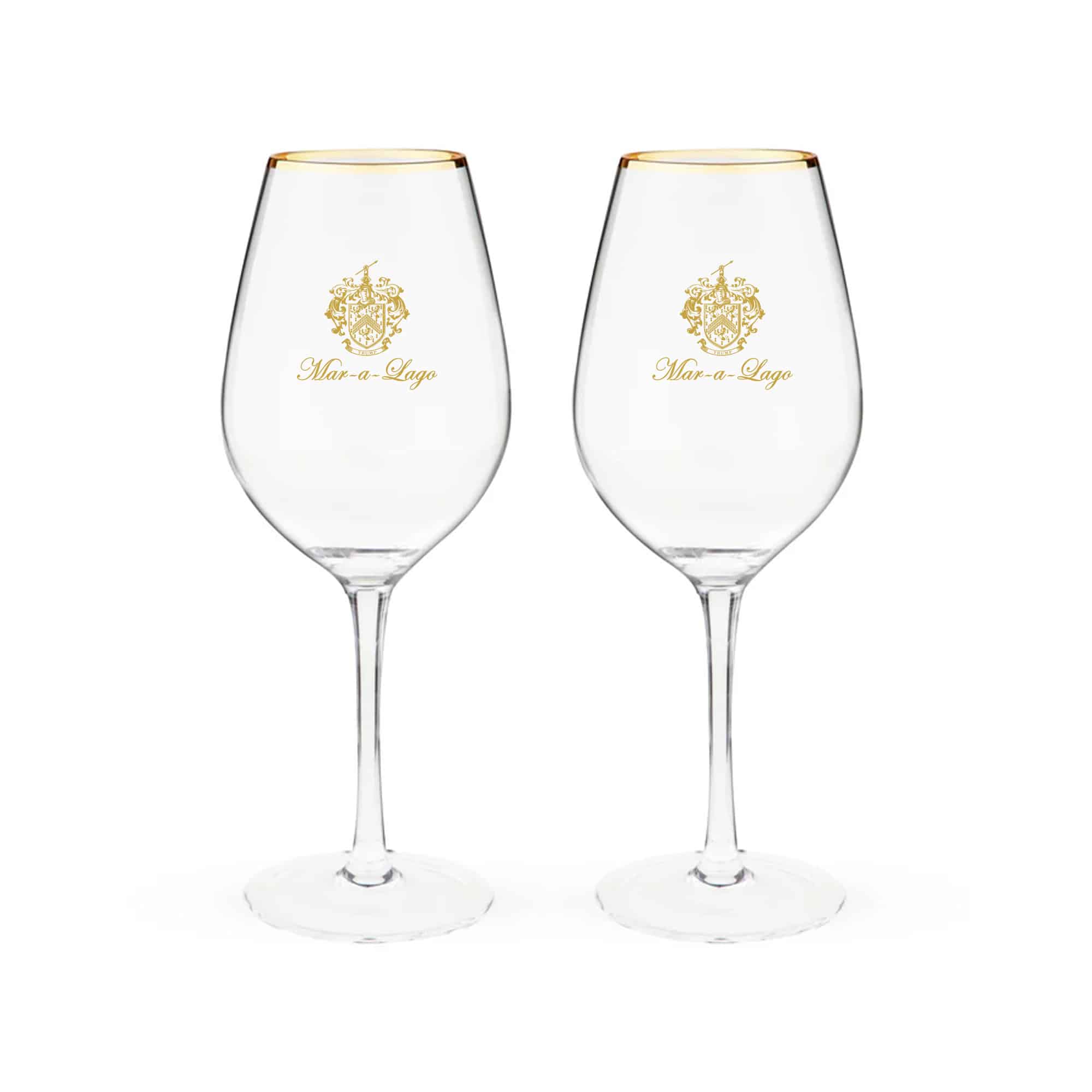 Mar-a-Lago Gilded Wine Glass - Set of 2