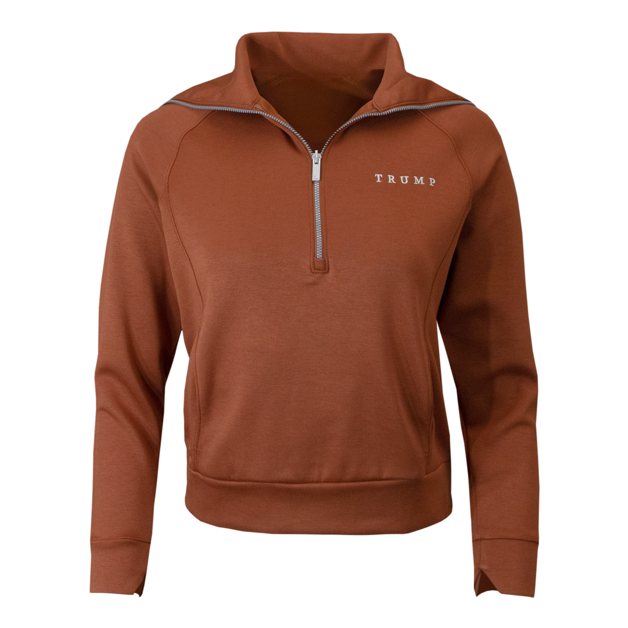 Ladies Trump Stretch Knit 1/4 Zip Ladies Trump Stretch Knit 1/4 Zip in the color Cinnamon