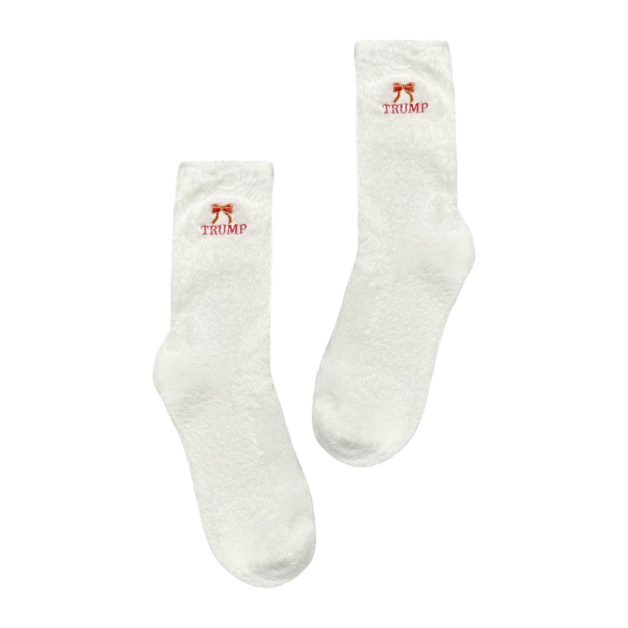 Embroidered Trump Bow Socks Embroidered Trump Bow Socks with the Bow and Trump in Red