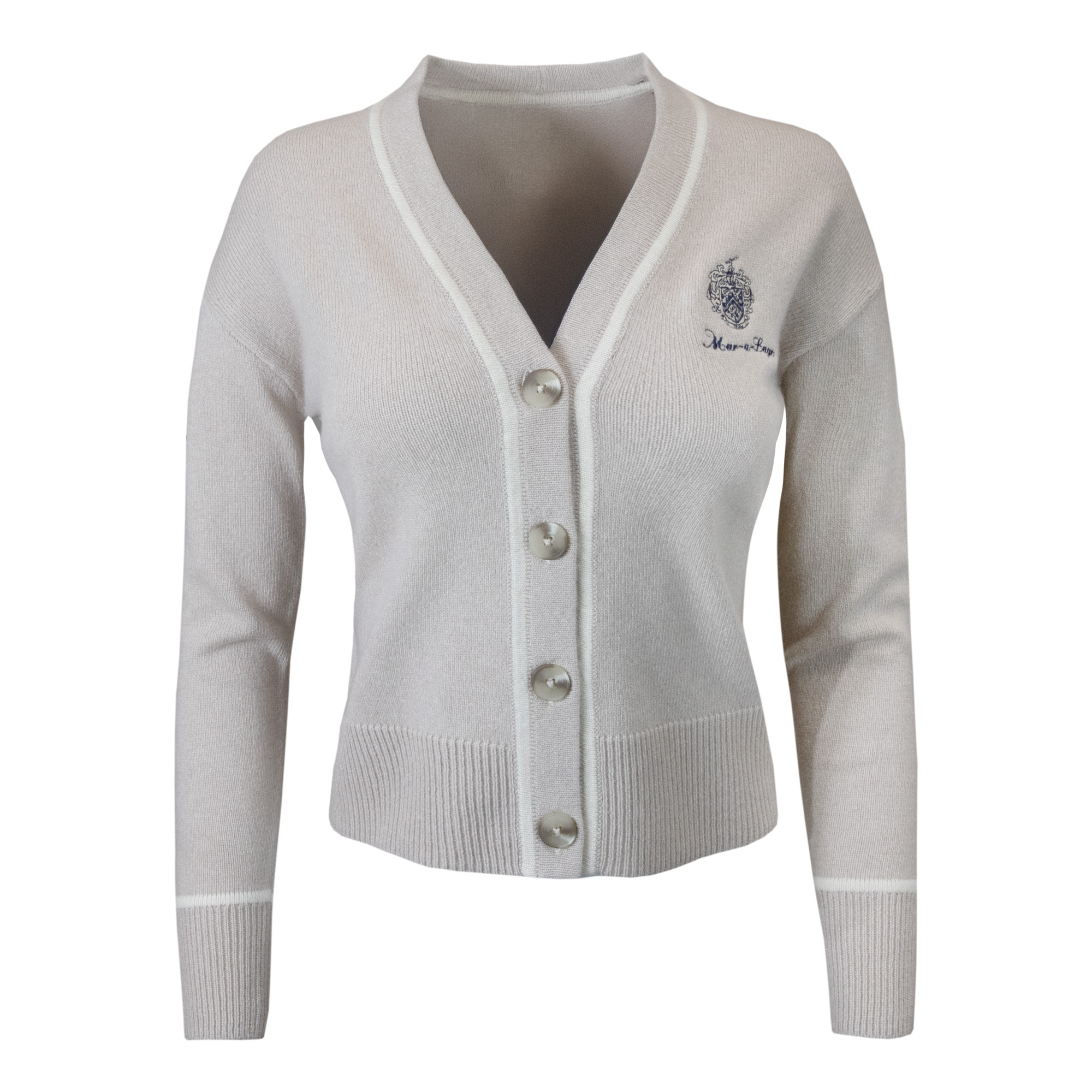 Copy of Thr Bear Cardigan toasted_sea salt Ladies Mar-a-Lago Cashmere Cardigan in the colors toasted and sea salt